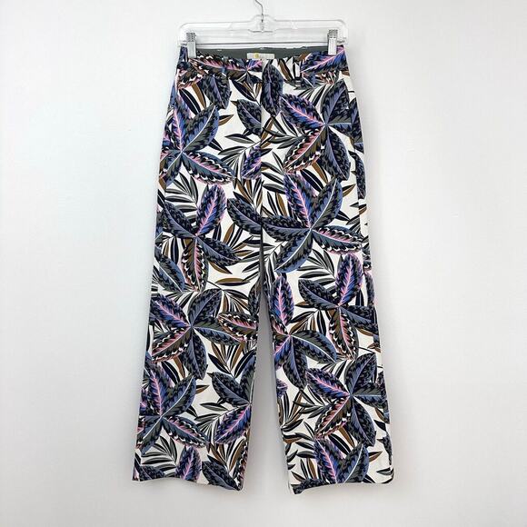 Boden Pants - Boden Womens 2 Richmond Exotic Leaves Tropical High Waisted 7/8 Casual Pants